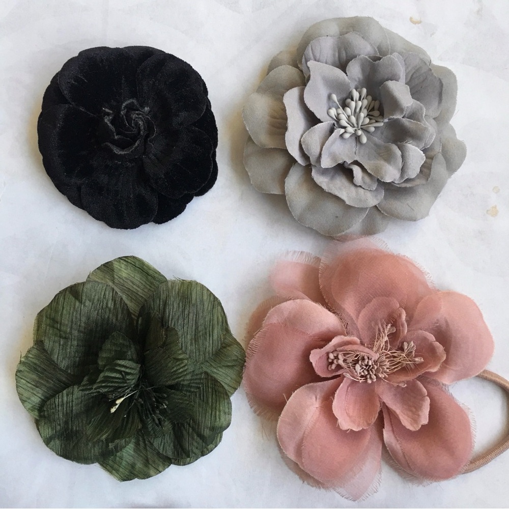 Bundle of 23 Fabric flower Brooch / Hair Clip - Picture 4 of 16